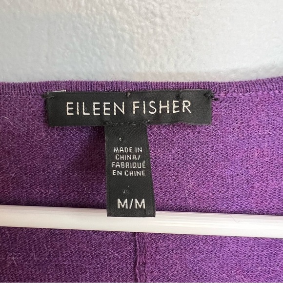 Eileen Fisher Womens Sleek Wool Alpaca Blend Crew Neck Sweater Purple Size M - Picture 8 of 13